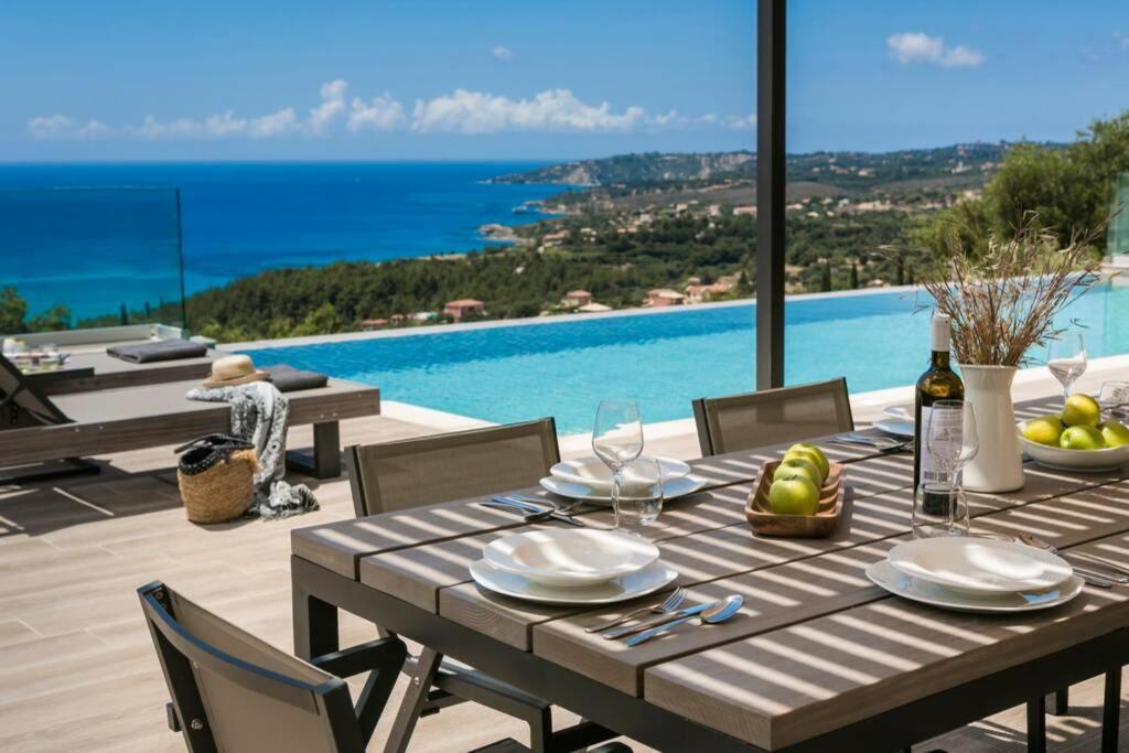 Color Villas-New Villa Green At Trapezaki With Private Pool Mousata Exterior foto